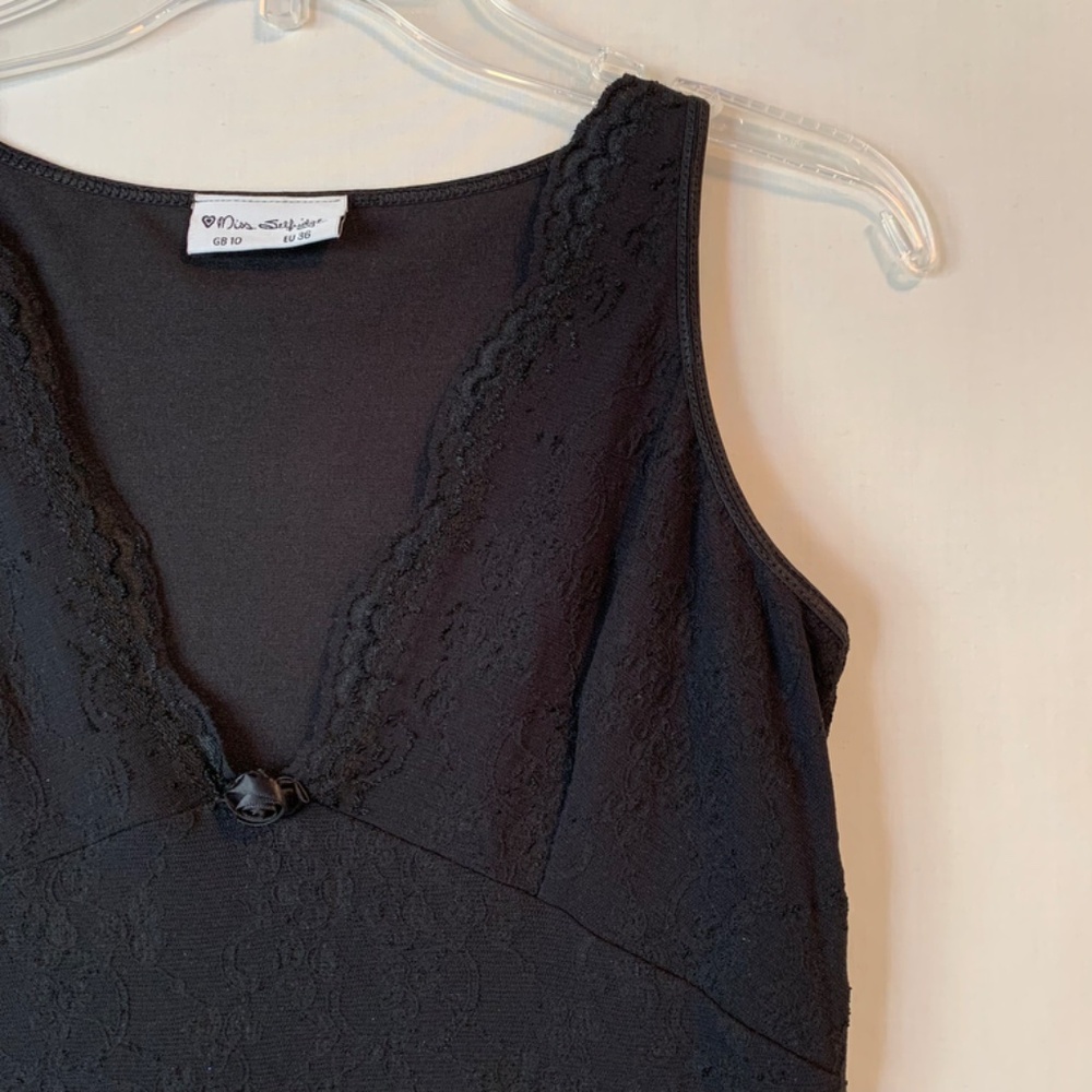 Miss Selfridge Stretch Lace V-Neck Sleeveless Dress Size XS